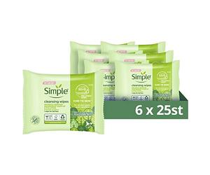 Simple Lot de 6 lingettes nettoyantes pour le visage n°1 au Royaume-Uni