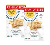 Simple Mills Lot de 2 crackers à la farine d'amande, taille familiale, sel de mer finement moulu - Sans gluten, végétaliens, collations saines, 200 ml