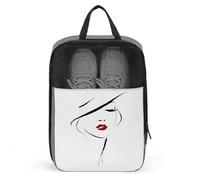Simple Minimal Line Art Femme Face Sac à chaussures pour Voyage Usage quotidien Anti-poussière Sac de rangement Sac à chaussures de golf