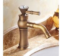 Simple Mode Diamant Antique Bassin Robinet Comptoir Bassin Robinet Rétro Levage Salle De Bains Robinet d'eau Rotation Mélangeur Robinets Navire Robinet