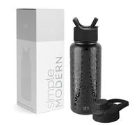 Simple Modern Botella de Agua con Pajita et Couvercle à Boire d'un Coup | Bouteille Thermos Isolée en Acier Inoxydable pour Sports et Gymnase | Summit Collection | 950ml | Black Leopard