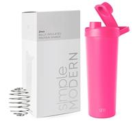 Simple Modern Bouteille Agitatrice en Acier Inoxydable avec Bille | Tasse Isolée en Métal pour Mélanges [rotéinés, Shakes et Pré-entraînement | Rally | 710ml | Raspberry Vibes