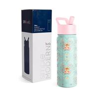 Simple Modern Bouteille d'Eau pour Enfants avec Paille | Gobelet Thermique en Acier Inoxydable Isolé Réutilisable pour Garçons et Filles | Summit Collection | 530ml | Fox and the Flower