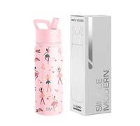 Simple Modern Bouteille d'Eau pour Enfants avec Paille | Gobelet Thermique en Acier Inoxydable Isolé Réutilisable pour Garçons et Filles | Summit Collection | 530ml | Pink Ballerina