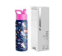 Simple Modern Bouteille d'Eau pour Enfants avec Paille | Gobelet Thermique en Acier Inoxydable Isolé Réutilisable pour Garçons et Filles | Summit Collection | 530ml | Unicorn Rainbows
