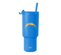 Simple Modern Gobelet de 850,5 g sous licence officielle NFL Los Angeles Chargers avec couvercle rabattable et pailles | Tasse isotherme en acier