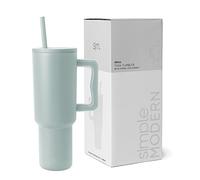 Simple Modern Gobelet Thermique avec Poignée et Paille | Bouteille d'Eau Isolée en Acier Inoxydable | Vaso de viaje para café helado | Trek Collection | 1180ml | Sea Glass Sage