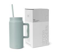 Simple Modern Gobelet Thermique avec Poignée et Paille | Grande Carafe d'Eau Isolée en Acier Inoxydable | Cadeaux pour Femmes et Hommes | Trek Collection | 1480ml | Sea Glass Sage