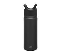 Simple Modern Gourde Enfant Isotherme avec Paille | Gourde Sport Adulte en Acier Inoxydable | Summit | 530ml | Midnight Black