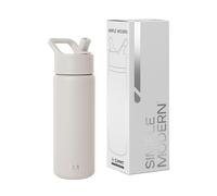 Simple Modern Gourde Enfant Isotherme avec Paille | Gourde Sport Adulte en Acier Inoxydable | Summit | 530ml |Almond Birch