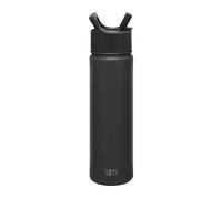 Simple Modern Gourde Isotherme avec Paille | Gourde Sport Adulte en Acier Inoxydable | Summit | 650ml | Midnight Black