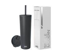 Simple Modern Mug Isotherme avec Paille et Couvercle | Gourde avec Paille Adulte, Bouteille d'Eau Réutilisable en Acier Inoxydable | Cadeaux pour Femmes et Hommes | Classic | 830ml | Graphite