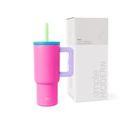 Simple Modern Mug Isotherme avec Poignée et Paille en silicone | Gourde Isotherme en Acier Inoxydable | Tumbler de viaje | Trek | 710ml | 80s Mix