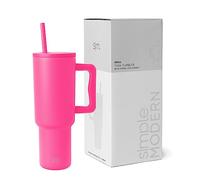 Simple Modern Mug Isotherme avec Poignée et Paille | Gourde Isotherme en Acier Inoxydable | Vaso de viaje para café helado | Trek | 1180ml | Raspberry Vibes