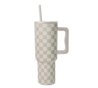 Simple Modern Mug Isotherme avec Poignée et Paille | Gourde Isotherme en Acier Inoxydable | Vaso de viaje para café helado | Trek | 1180ml | Checkmate