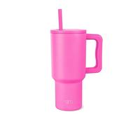 Simple Modern Mug Isotherme avec Poignée et Paille | Gourde Isotherme en Acier Inoxydable | Vaso de viaje para café helado | Trek | 890ml | Raspberry Vibes