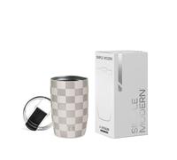 Simple Modern Mug Isotherme Café de Voyage avec Couvercle Rabattable | Tasse Isotherme pour Café Glacé Isolée en Acier Inoxydable | Cadeaux pour Femmes et Hommes | Voyager | 350ml | Checkmate