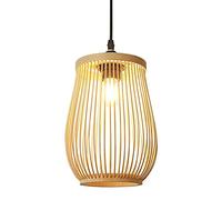 Simple Modern Rattan Weaving Pendant Lights Natural Bamboo Hanging Lamp Handmade Lamp Chandelier Restaurant Tea Room Bedroom Living Room Cafe Decorative Lighting Hight Adjustable E27 (25 * 40cm)