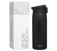 Simple Modern Tasse de Café de Voyage avec Couvercle à Fermeture Rapide | Gobelet Thermique Isolé en Acier Inoxydable | Cadeaux pour Femmes et Hommes | Kona Collection | 470ml | Midnight Black