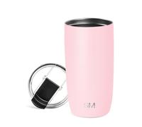Simple Modern Tasse de Café de Voyage avec Couvercle Rabattable | Tasse de Café Glacé Isolée en Acier Inoxydable | Cadeaux pour Femmes et Hommes | Voyager Collection | 470ml | Blush