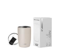 Simple Modern Tasse de Café de Voyage avec Couvercle Rabattable | Tasse de Café Glacé Isolée en Acier Inoxydable | Cadeaux pour Femmes et Hommes | Voyager Collection | 350ml | Almond Birch