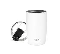 Simple Modern Tasse de Café de Voyage avec Couvercle Rabattable | Tasse de Café Glacé Isolée en Acier Inoxydable | Cadeaux pour Femmes et Hommes | Voyager Collection | 350ml | Winter White