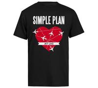 Simple Plan Jet Lag T-Shirt Noir À Manches Courtes pour Hommes