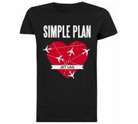 Simple Plan Jet Lag T-Shirt Noir Femme T-Shirt À Manches Courtes Femme