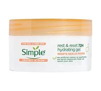 Simple Protect 'N' Glow Rest and Reset 72h Gel hydratant sans cruauté envers les animaux, hydratant végétalien pour améliorer la peau éclatante 50 ml