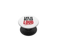 Simple Quote Concert Volume Musician Life is Better Loud PopSockets PopGrip Adhésif