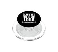 Simple Quote Concert Volume Musician Life is Better Loud PopSockets PopGrip pour MagSafe