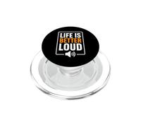 Simple Quote Concert Volume Musician Life is Better Loud PopSockets PopGrip pour MagSafe