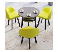 Simple réception Table et chaise Combinaison Bureau Loisirs Table de négociation nordique 1 Table 3 chaises Maison Salon Balcon Cuisine Café Hôtel Salle de réunion L (Jaune Clair)
