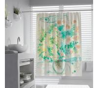 Simple Romance Rideau de Douche Fleurs imperméables et Poissons Peintures célèbres Impressions Rideaux de Salle de Bain avec Crochets Spa Hôtel Design de Luxe 200 x 220 cm
