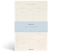 Simple Self Bloc-notes planificateur quotidien horaire avec liste de choses à faire, repas, exercice, gratitude et soins personnels - Bloc-notes de bureau esthétique minimaliste, 52 feuilles