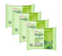 Simple Sensitive Skin Experts Lot de 25 lingettes pour le visage, douces pour la peau, imperméables, éliminant le mascara, encore plus douces