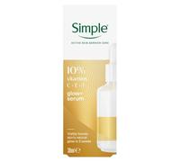 Simple Sérum booster 10% vitamine C + E + F* Produit de soin de la peau Convient à tous les types de peau pour une peau jeune et éclatante 30 ml