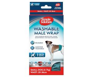 Simple Solution Bandeau réutilisable lavable pour chien mâle, 1x M | Hyper absorbant, anti-fuites et ajustable pour problème d'incontinence, pipi d'émotion ou marquage urinaire du chien.