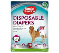Simple Solution Couches Jetables Chienne XXL x12 | Ultra-absorbantes et anti-fuites avec indicateur d'humidité. Idéales pour incontinence, chaleurs ou excitation.