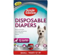 Simple Solution Couches jetables pour chien pour chiennes femelles, ajustement véritable, absorbantes, étanches avec indicateur d'humidité, coussinet de période pour chiot et couche pour pipi, pour
