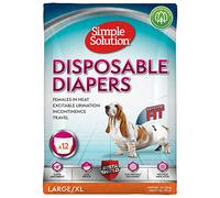 Simple Solution Couches jetables pour chiens femelles, super absorbantes et anti-fuites avec indicateur d'humidité 12 paquet
