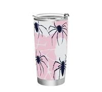Simple Spider Blue Peach Tasse isotherme en acier inoxydable avec couvercle anti-fuite pour le camping Simple 591 ml