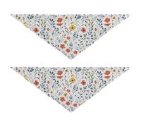 Simple Spring Fresh Bandanas à motif floral pour chien et chat - Forme unique réglable - Unisexe - Écharpe mignonne pour animaux de compagnie - Ensemble de vacances pour chiens et chats - Taille M