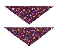Simple Spring Fresh Floral Bourgogne Bandanas de vacances pour chien Bouton pression Unisexe Chiot Chat Pet Scarf Cute Pet Accessories for Dogs Cats M