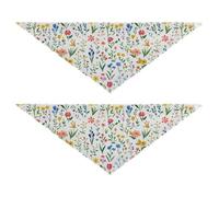 Simple Spring Fresh Floral Cute Dog Bandanas Snap Button Pet Scarf Cute Pet Holiday Set for Dogs Cats L