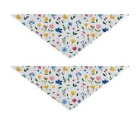 Simple Spring Fresh Floral Cute Dog Bandanas Snap Button Race Dog Breed Bavoir Cute Pet Holiday Set pour Chiens Chats L