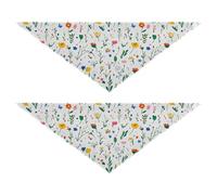 Simple Spring Fresh Floral Seasonal Dog Bandanas Snap Button Mouchoir Mignon Pet Holiday Set pour Chiens Chats L
