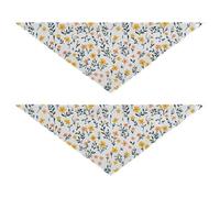 Simple Spring Fresh Floral Yellow Dog Holiday Bandanas Snap Button Mouchoir Mignon Accessoires pour animaux de compagnie pour chiens chats M