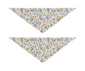 Simple Spring Fresh Floral Yellow Dog Holiday Bandanas Snap Button Mouchoir Mignon Accessoires pour animaux de compagnie pour chiens chats M