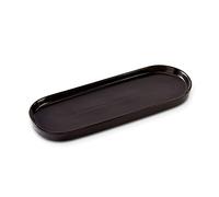 Simple Style Ceramic Sink Tray - Bathroom and Kitchen Counter Tray (Black)